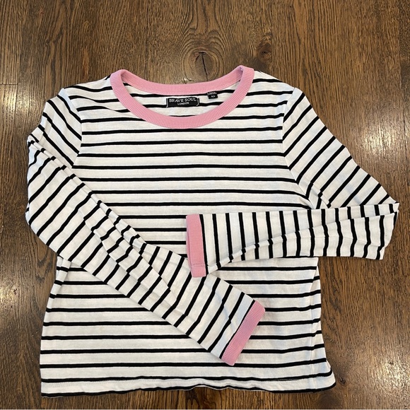 Brave Soul Tops - Striped Colorblock Long Sleeve T Shirt